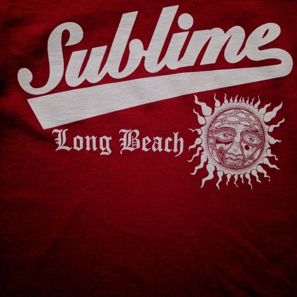 Kids Sublime Baseball Logo Red Tshirt - Picture 2 of 2